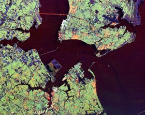 Space Radar Image of Hampton Roads, Virginia