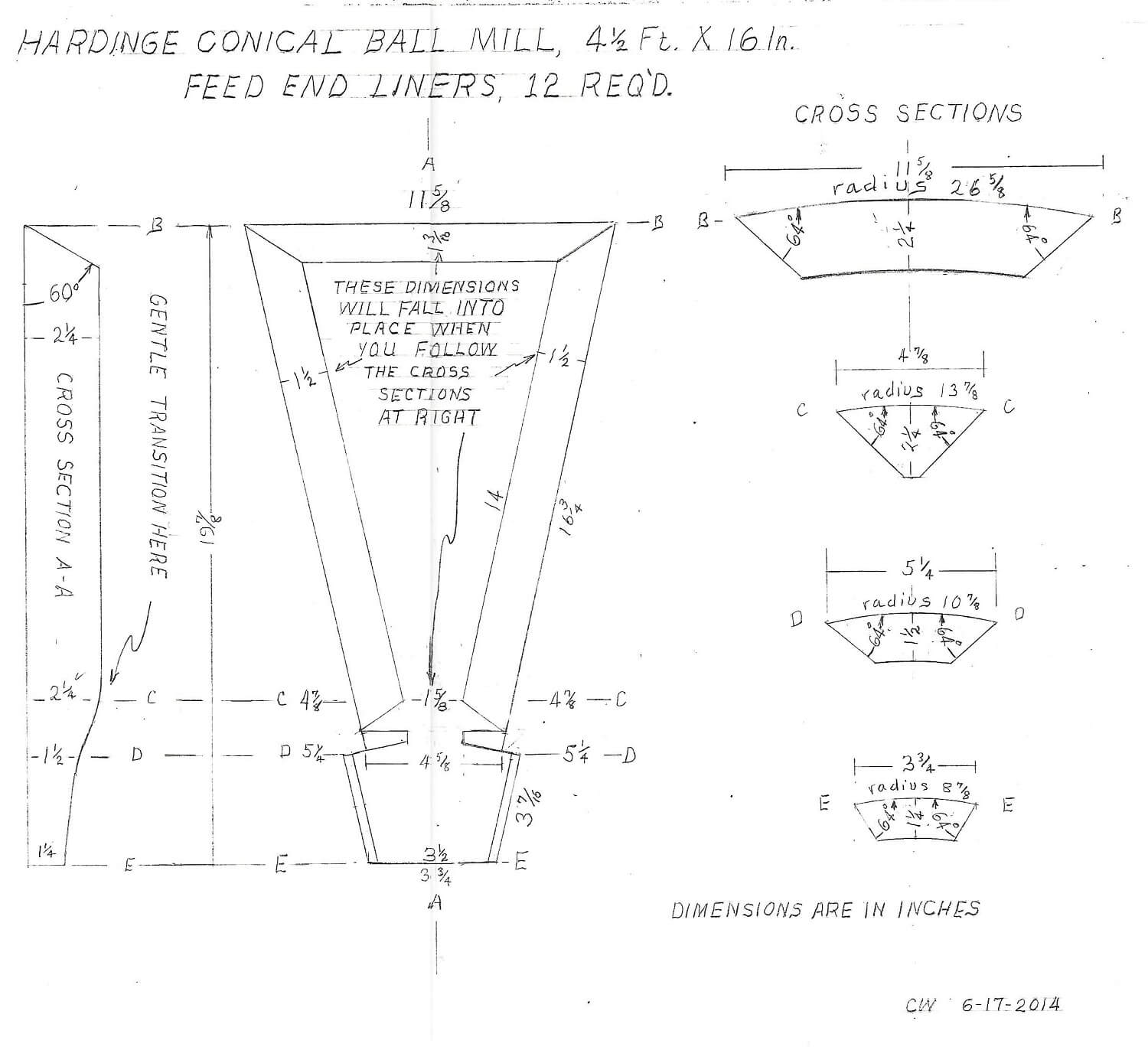 hardinge-conical-ball-mill-liner-drawings