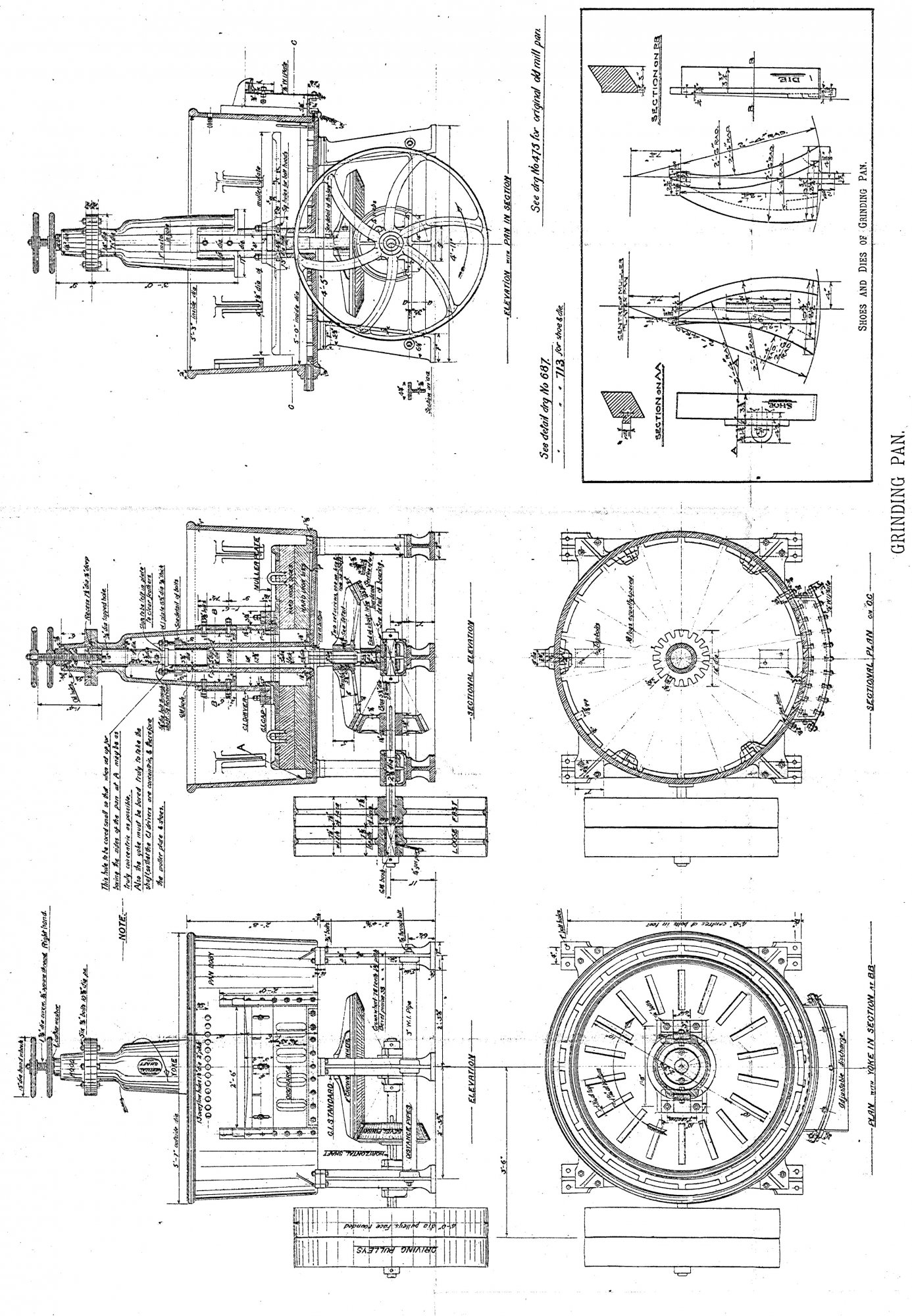 plans of a grinding pan mill drawings