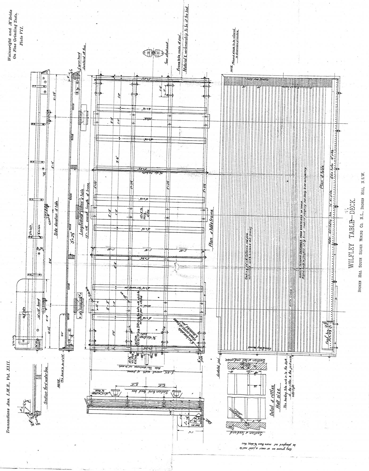 wilfley table fabrication drawings