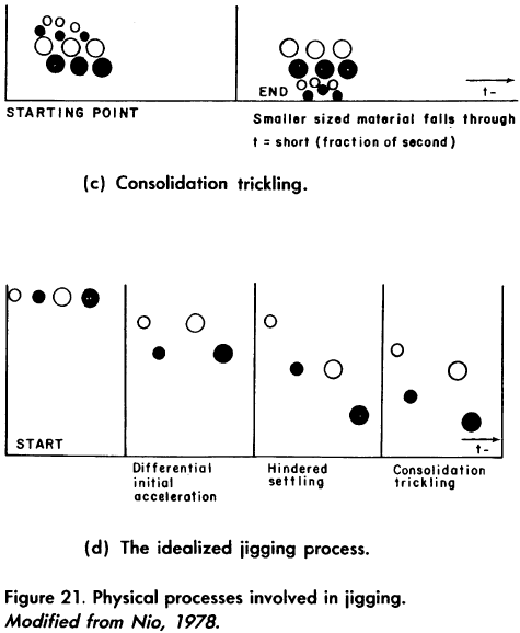 Physical processes involved in jigging