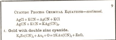cyanide process chemical equations