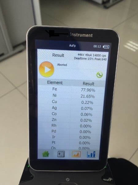 handheld xrf analyzer data on iphone