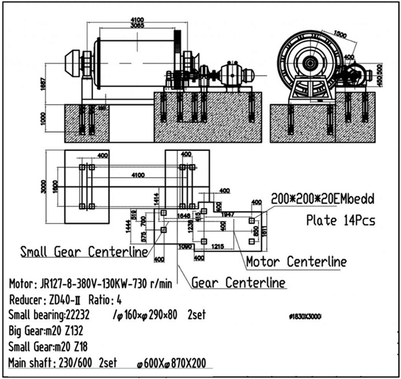 molinos de bolas industriales pequeños 0.5 a 50 tph small gear centerline