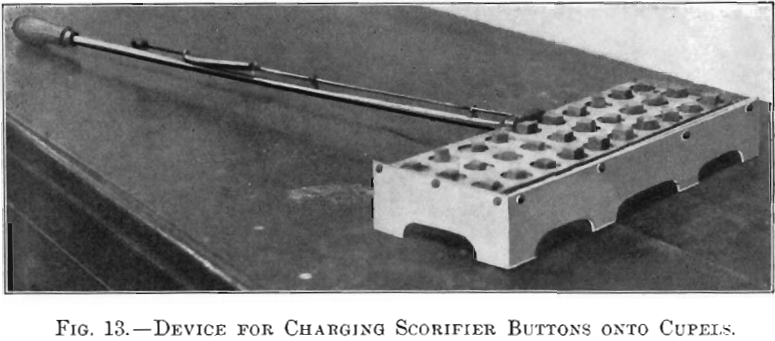 device-for-charging-scorifier-buttons-onto-cupels
