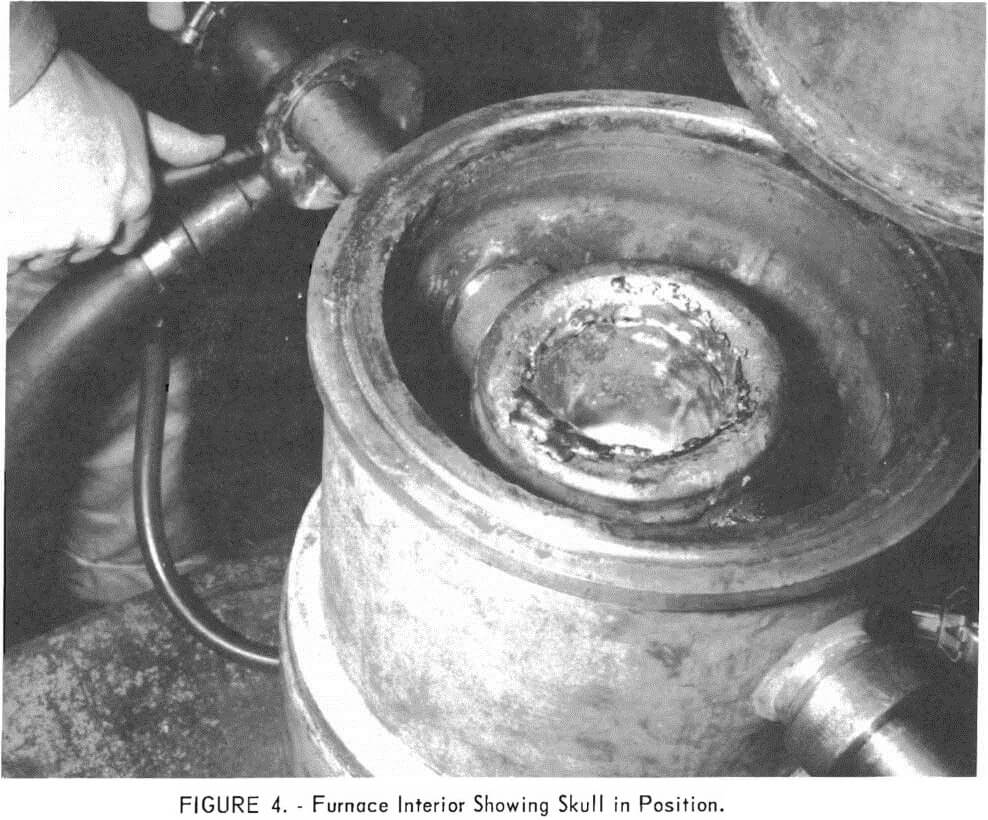 furnace interior showing skull in position
