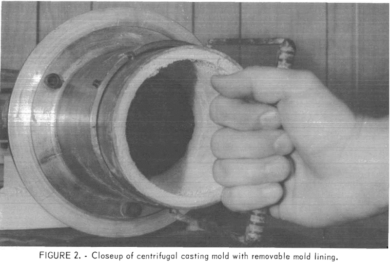 closeup of centrifugal casting mold