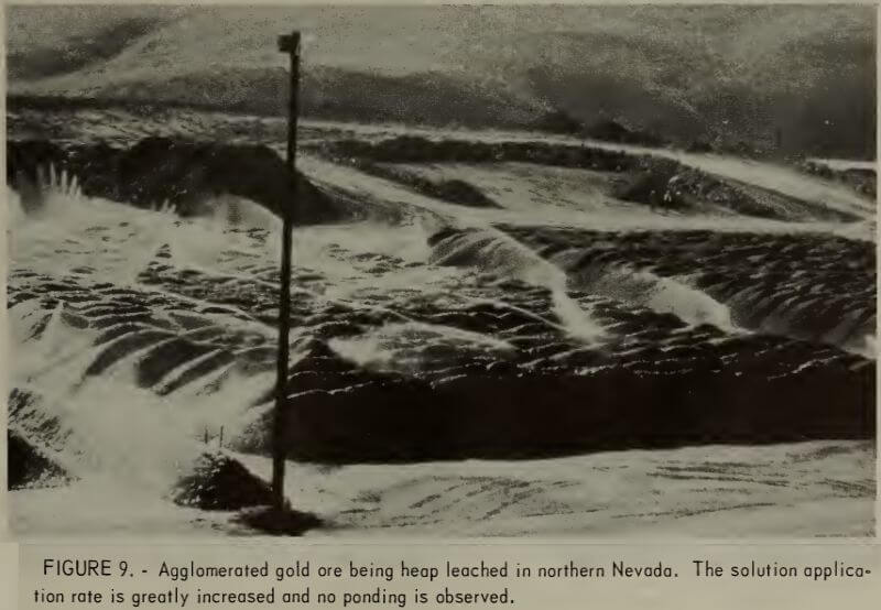 agglomerated gold ore being heap leached