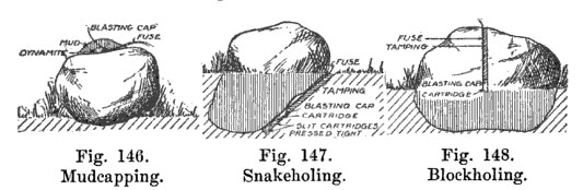 boulder blasting - breaking with explosive
