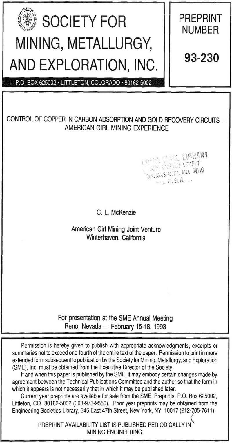 carbon adsorption and gold recovery circuits
