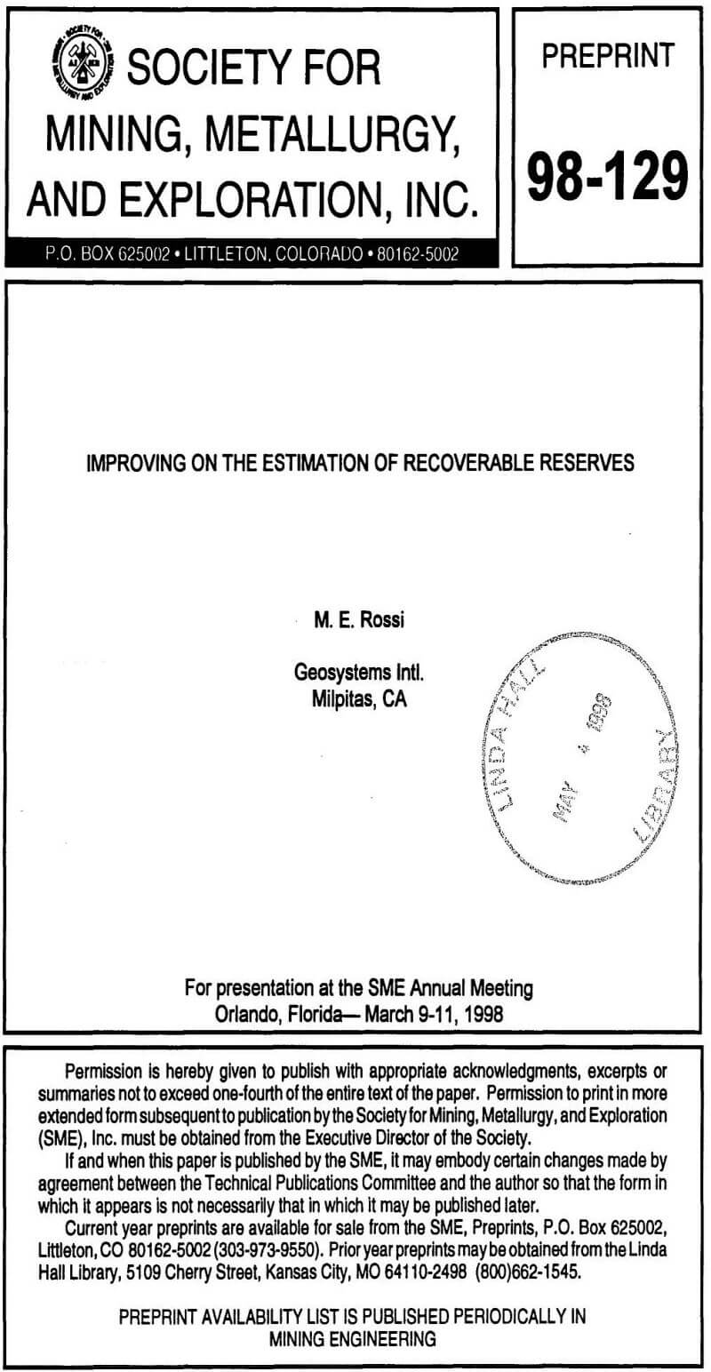 improving on the estimation of recoverable reserves