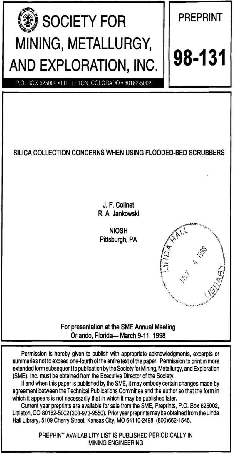 silica collection concerns when using flooded-bed scrubbers