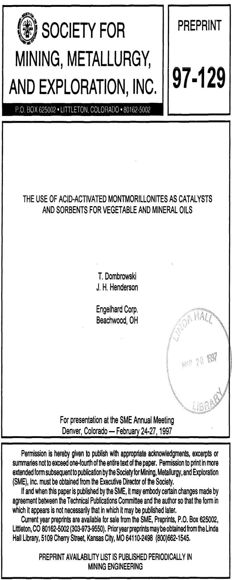 the use of acid-activated montmorillonites as catalysts and sorbents for vegetable and mineral oils