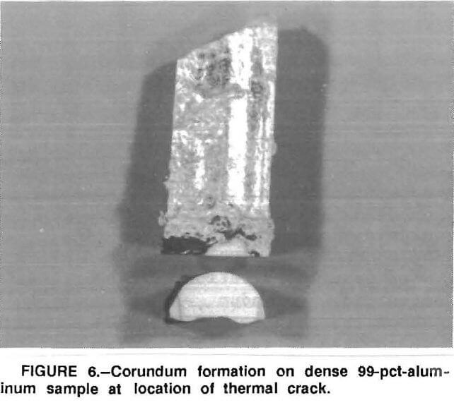 refractory corundum formation on dense aluminum