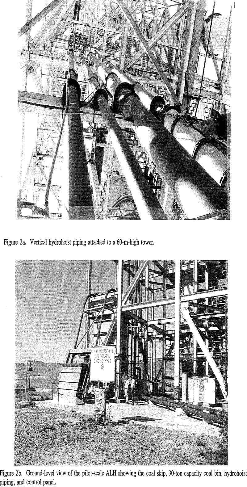 coal air-lift hydrohoist vertical piping