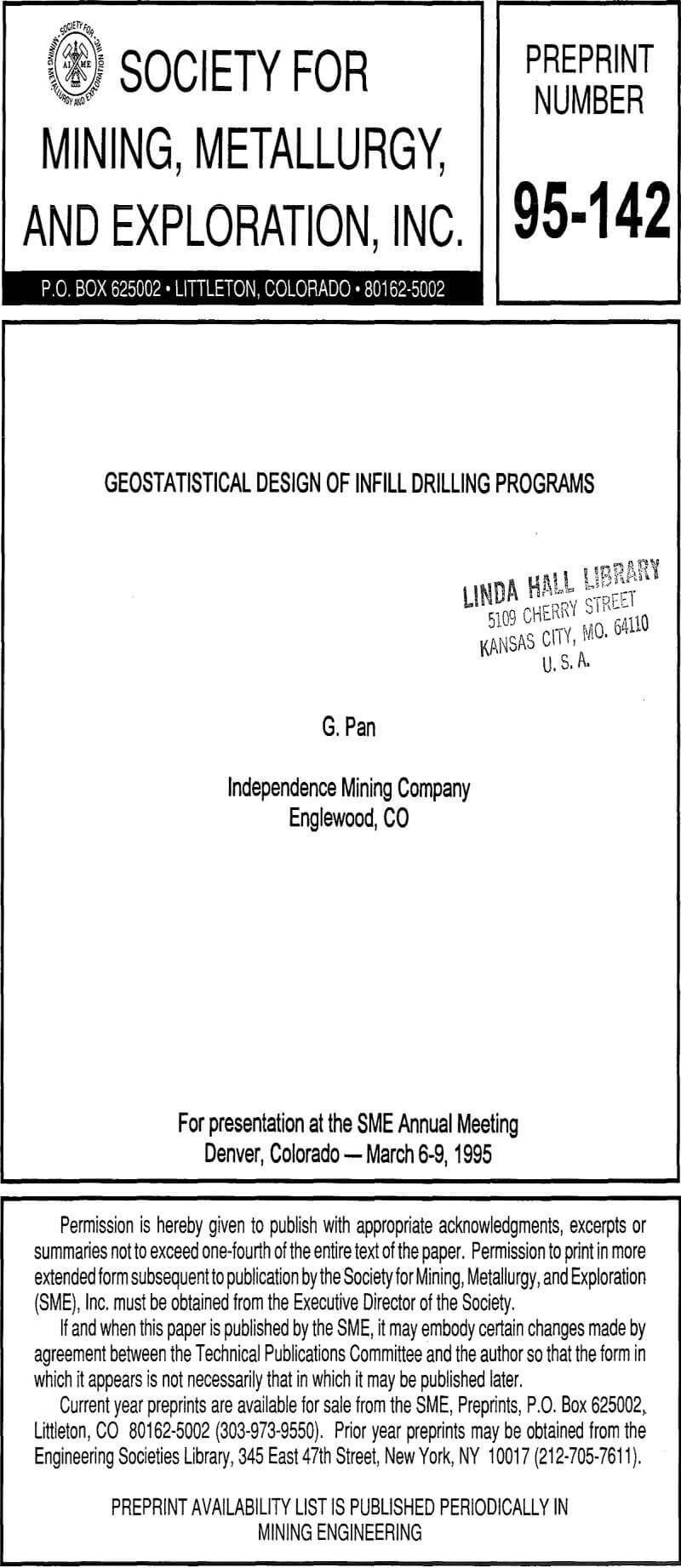 geostatistical design of infill drilling programs