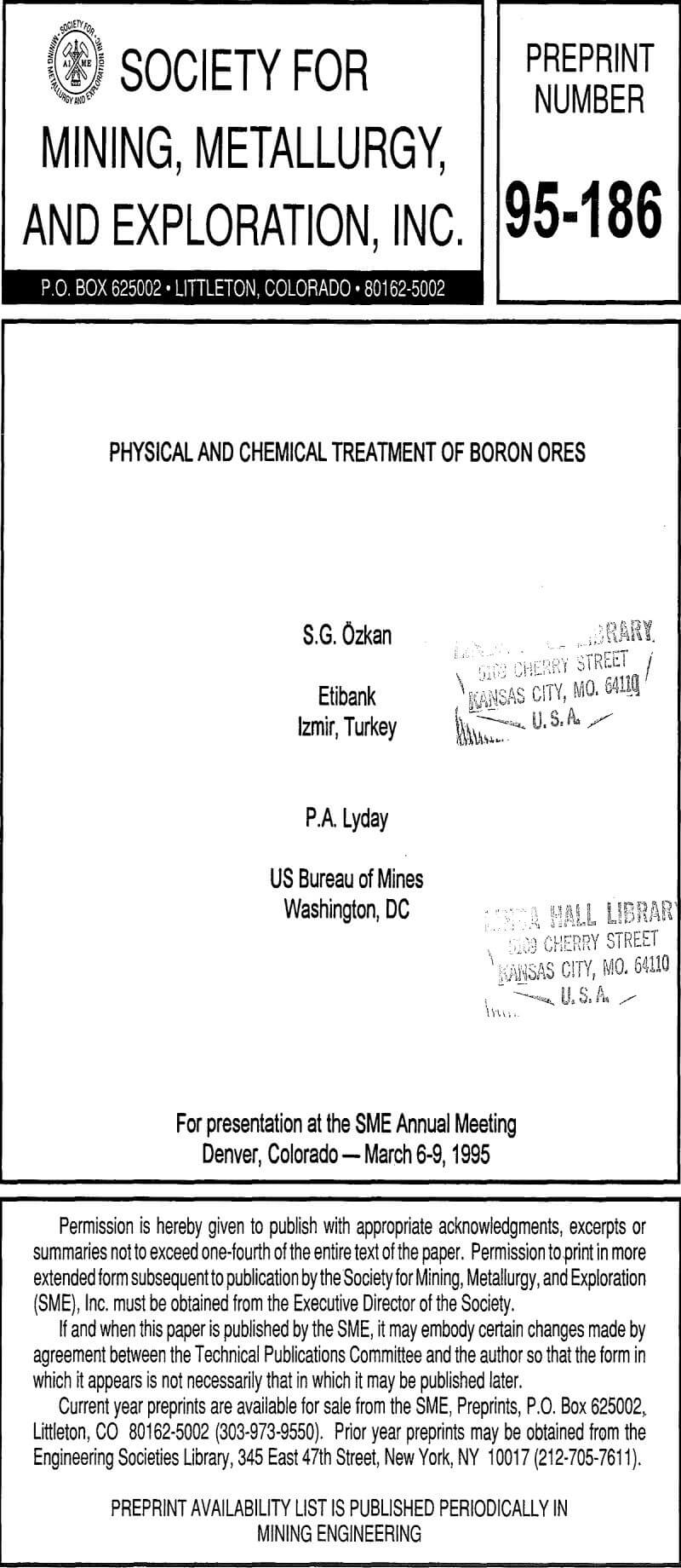 physical and chemical treatment of boron ores
