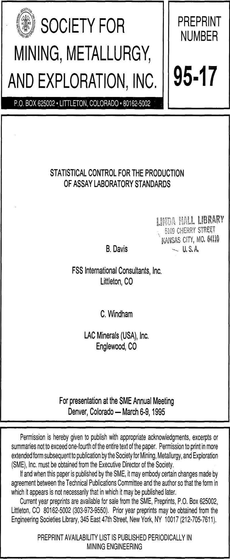statistical control for the production of assay laboratory standards