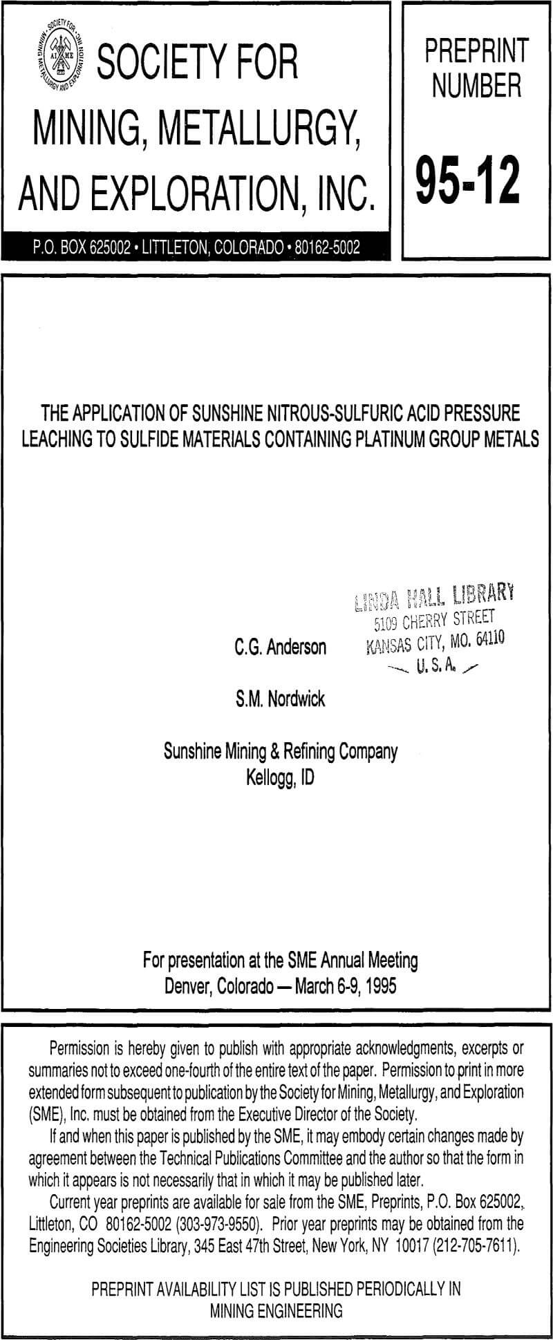 the application of sunshine nitrous-sulfuric acid pressure leaching to sulfide materials containing platinum group metals