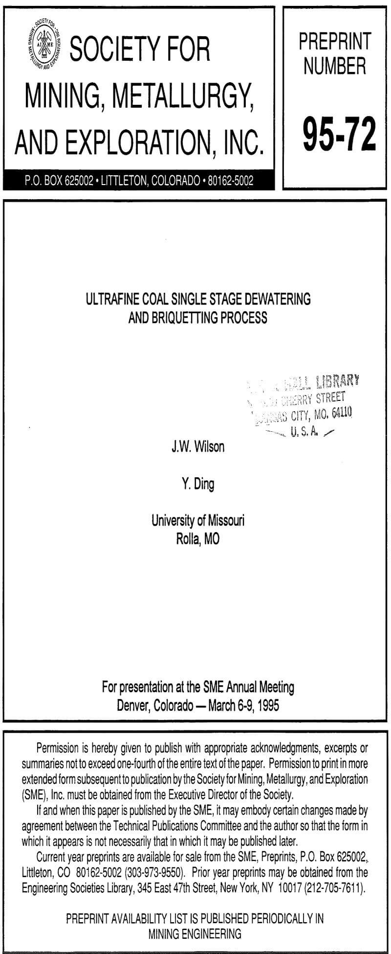 ultrafine coal single stage dewatering and briquetting process