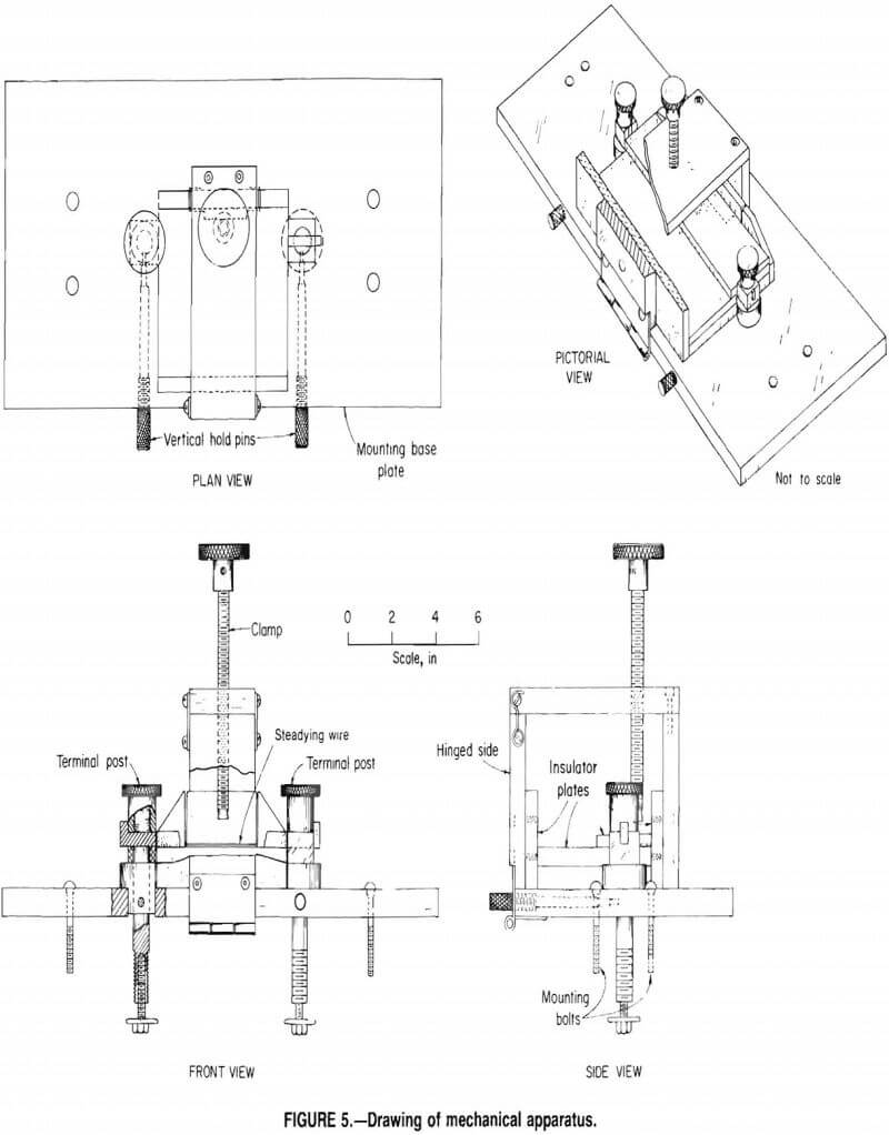 fuse wire arc test drawing of mechanical apparatus
