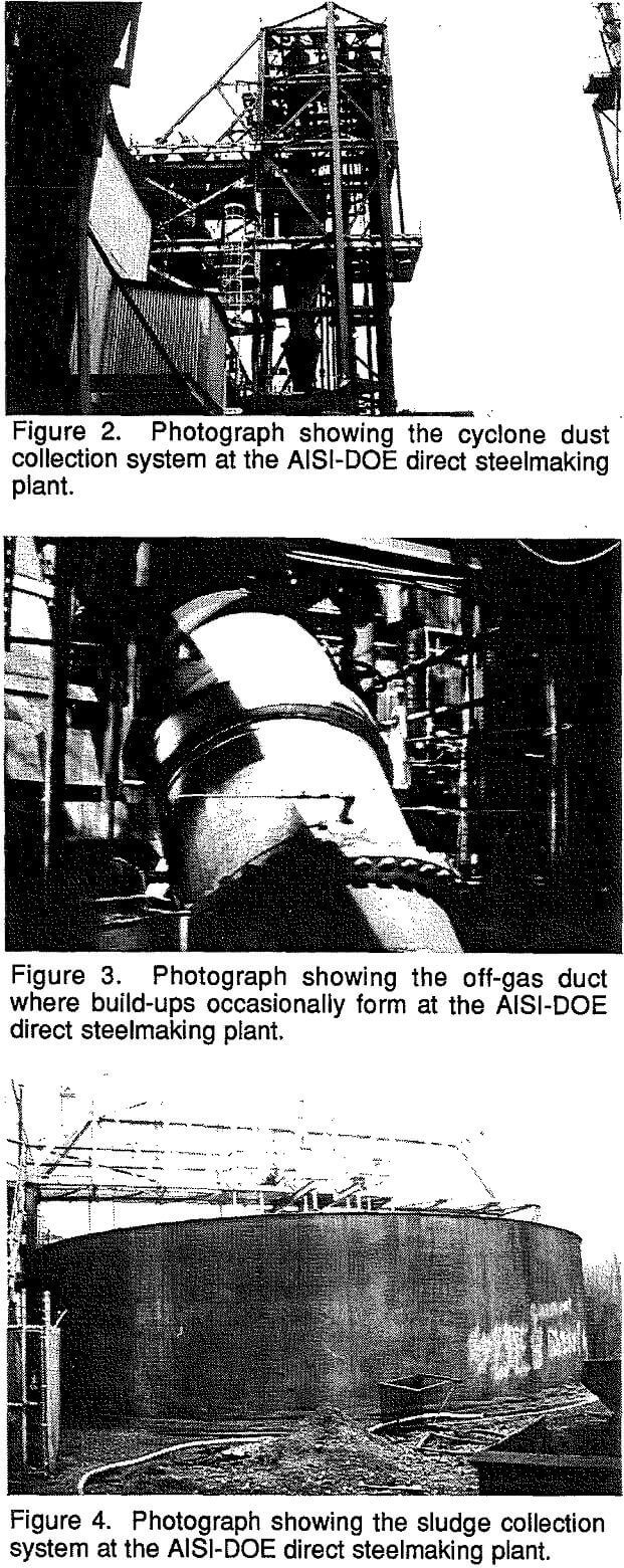 smelting photograph showing the sludge collection at the aisi-doe direct steelmaking plant