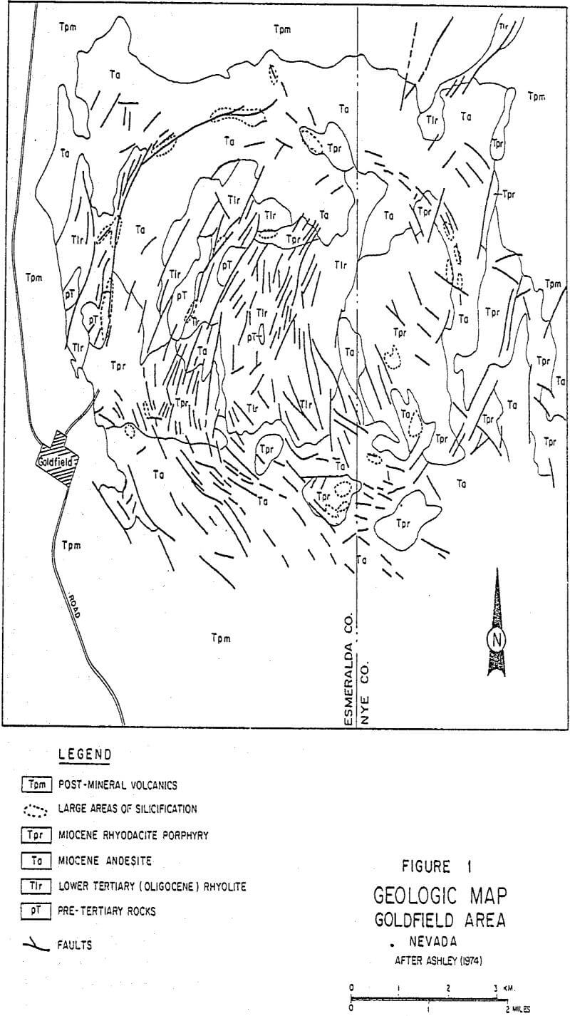 epithermal gold deposits geologic map