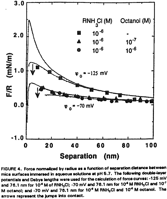 amine flotation force curves