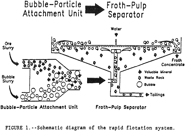 flotation-kinetics diagram of the rapid flotation system
