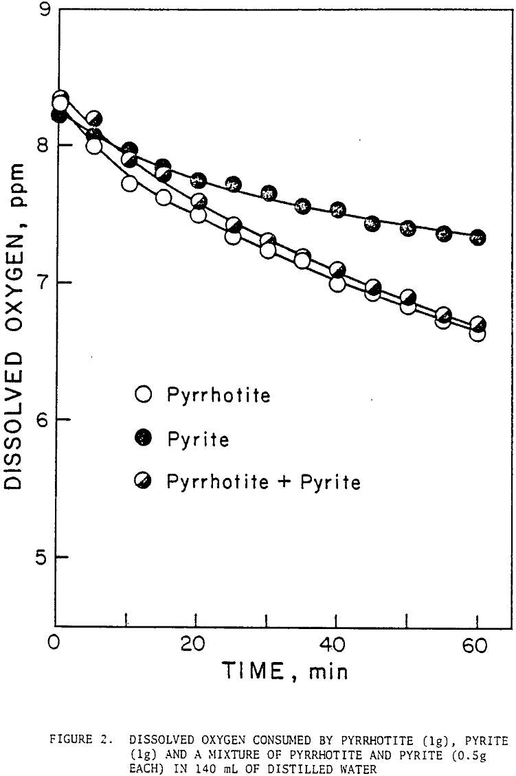 effect of pyrite-pyrrhotite dissolved oxygen