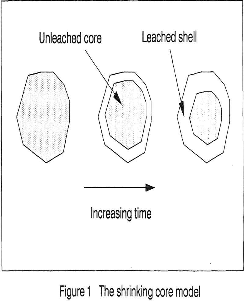 heap-leaching shrinking core model