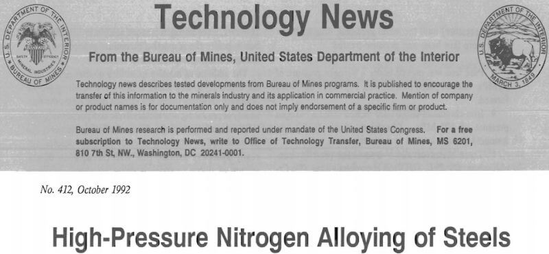 high-pressure nitrogen alloying of steels