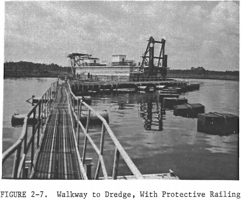 dredge with protective railing