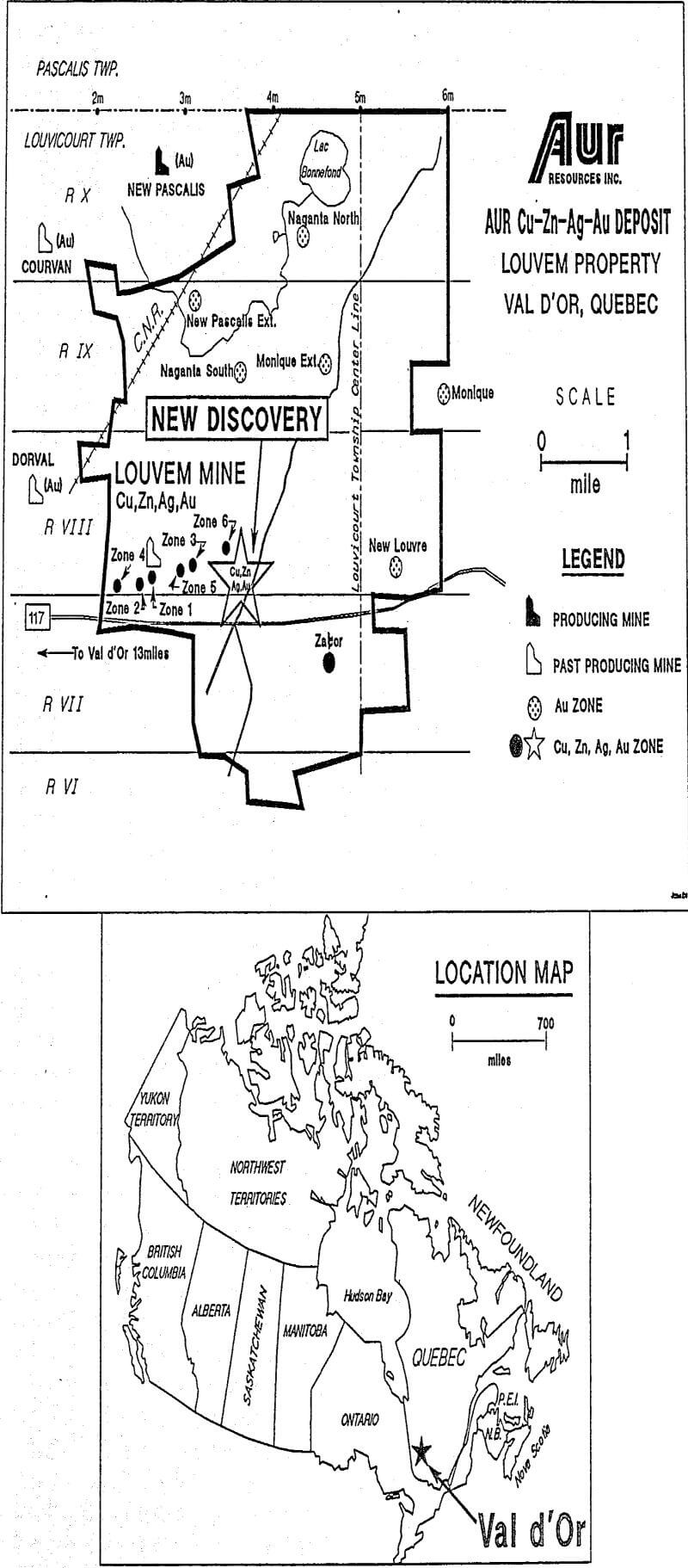 volcanogenic sulphide deposit location map