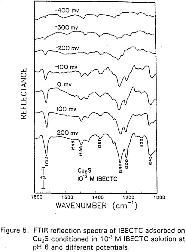 adsorption modified thiol-type ftir reflection spectra of ibectc