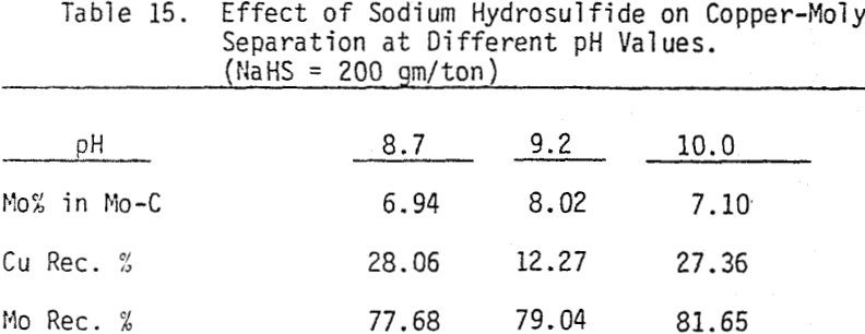 copper-moly-separation-effect-of-sodium-hydrosulfide