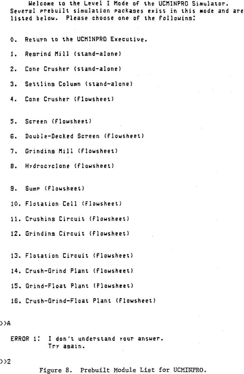 mineral-processing-circuit module list