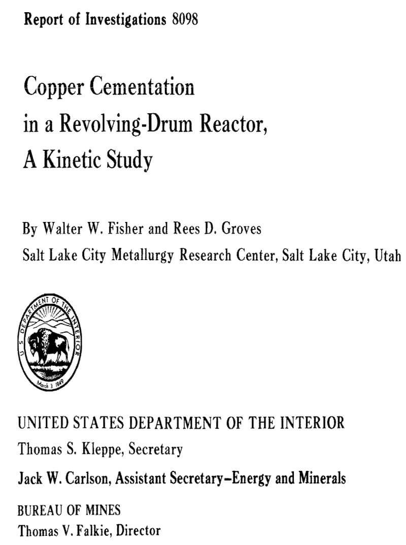 copper cementation in a revolving-drum reactor a kinetic study