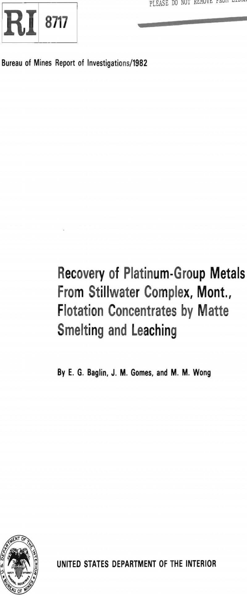 recovery of platinum-group metals from stillwater complex mont flotation concentrates by matte smelting and leaching