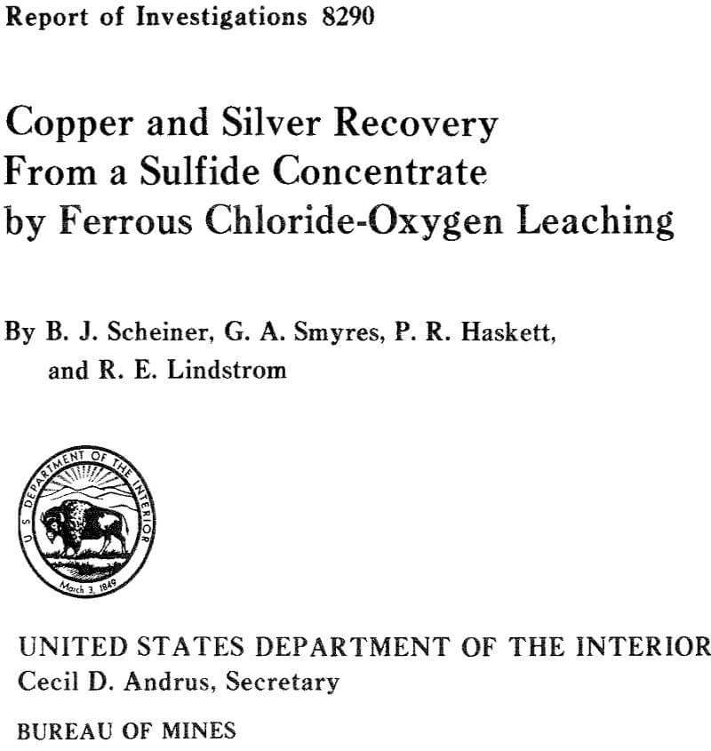 copper and silver recovery from a sulfide concentrate by ferrous chloride-oxygen leaching