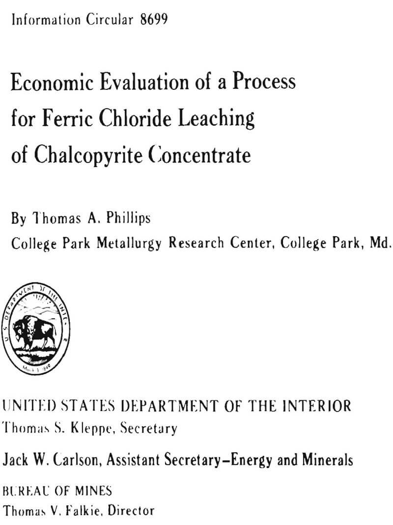 economic evaluation of a process for ferric chloride leaching of chalcopyrite concentrate