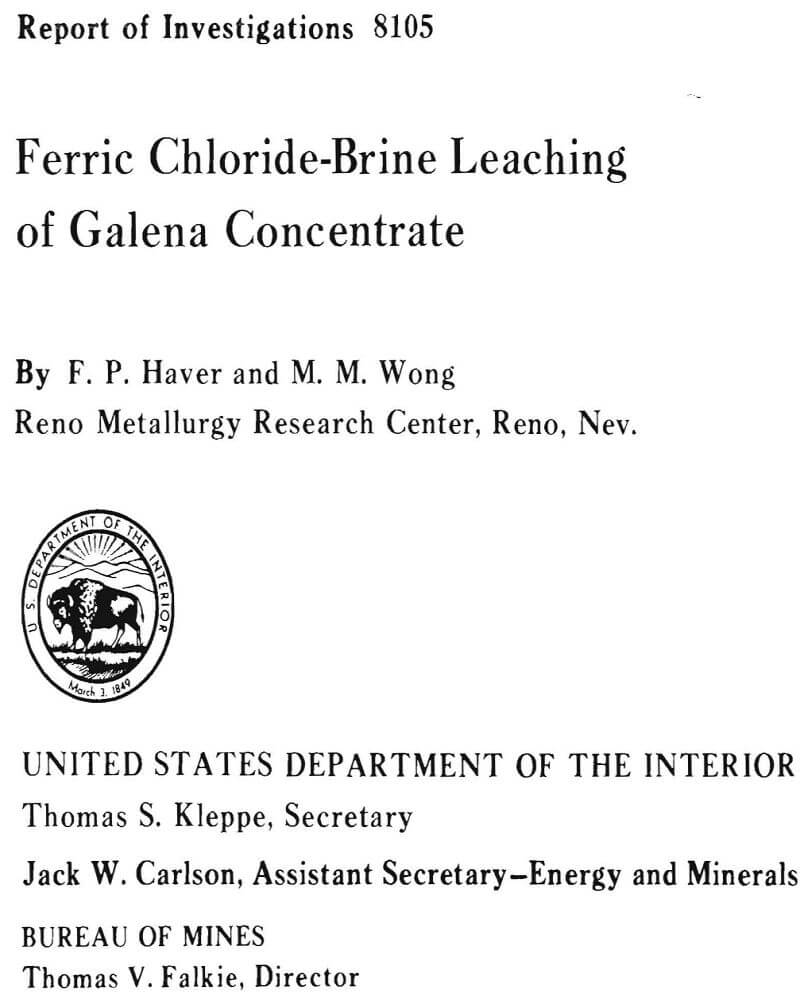 ferric chloride-brine leaching of galena concentrate