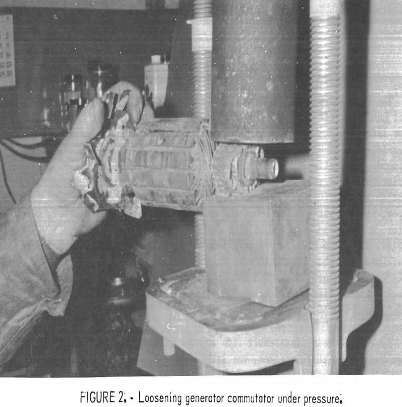 metal recovery loosening generator commutator under pressure
