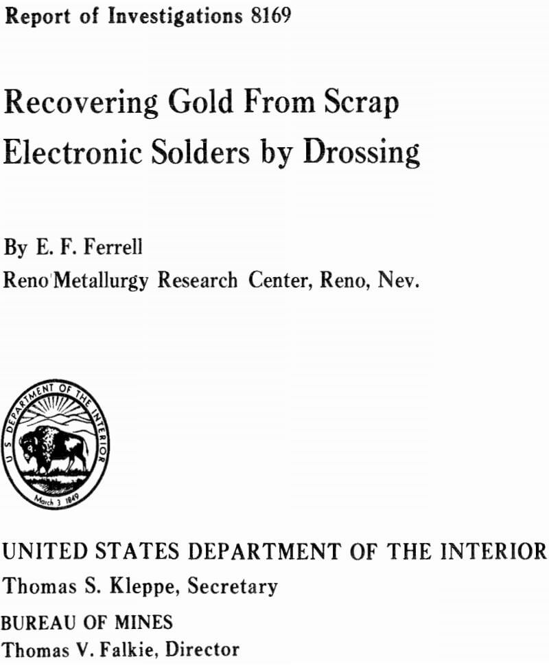 recovering gold from scrap electronic solders by drossing