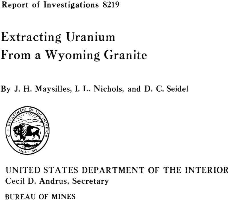 extracting uranium from a wyoming granite