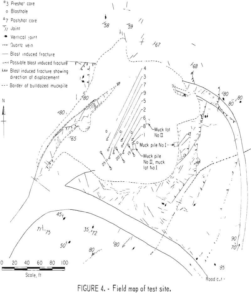 in situ extraction field map of test site