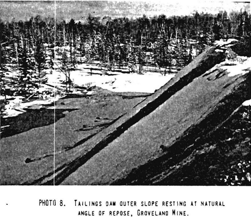mill tailings dam outer slope