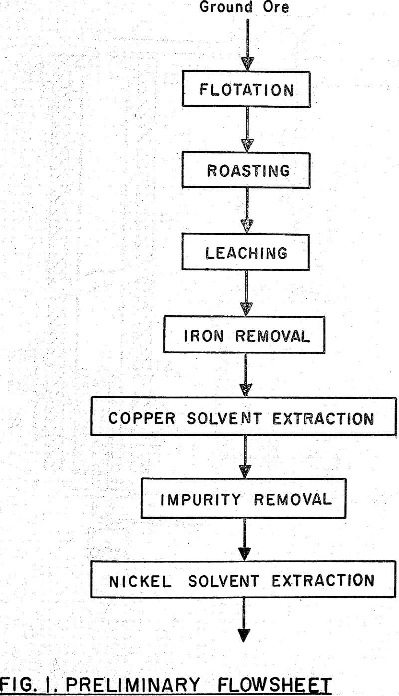 copper-nickel-ore-processing preliminary flowsheet