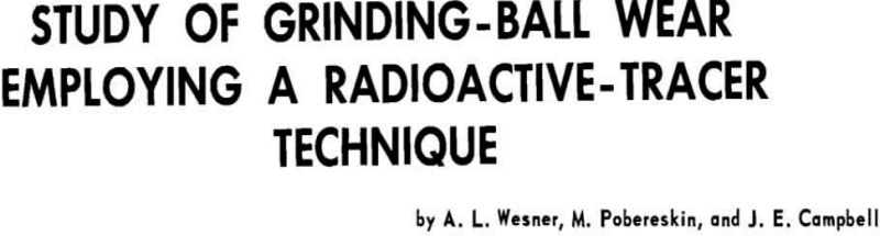 study of grinding-ball wear employing a radioactive-tracer technique