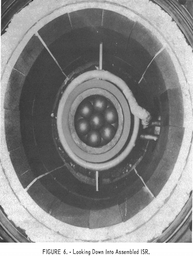 nuclear reactor system looking down into assembled isr